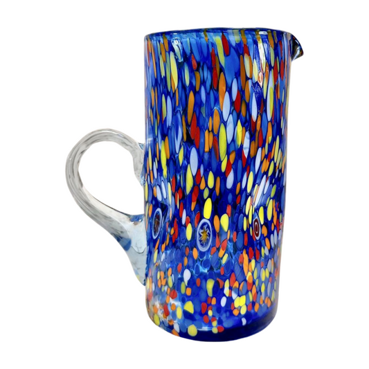 1-liter Murano glass pitcher in classic blue color. Hand-blown in Italy.