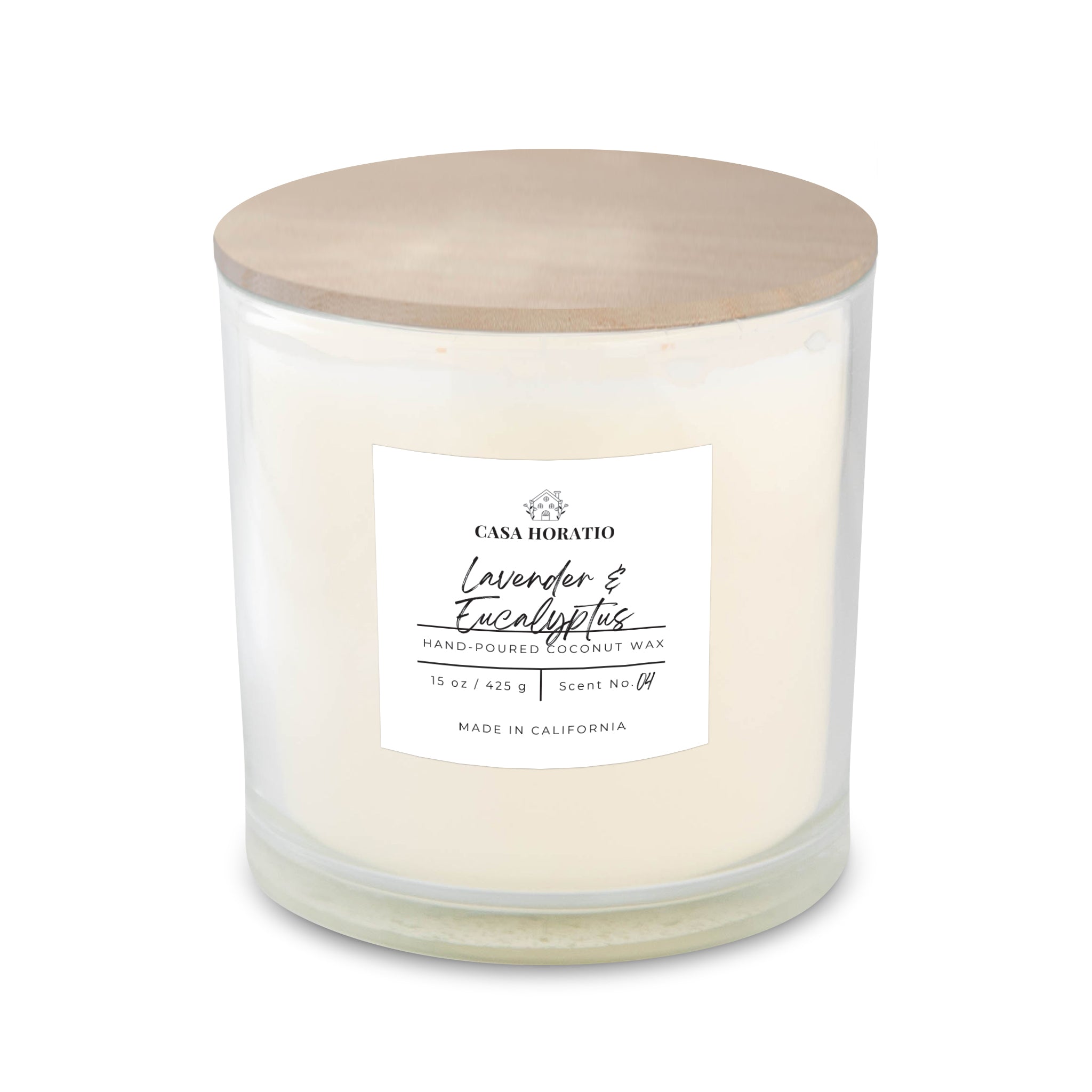 Hand-Poured Coconut Wax Candle, Essential Oils Collection