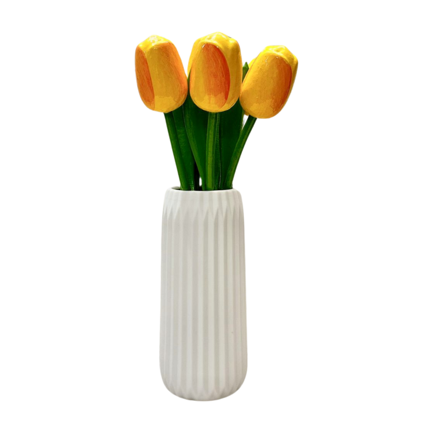 Wooden Dutch tulips in yellow