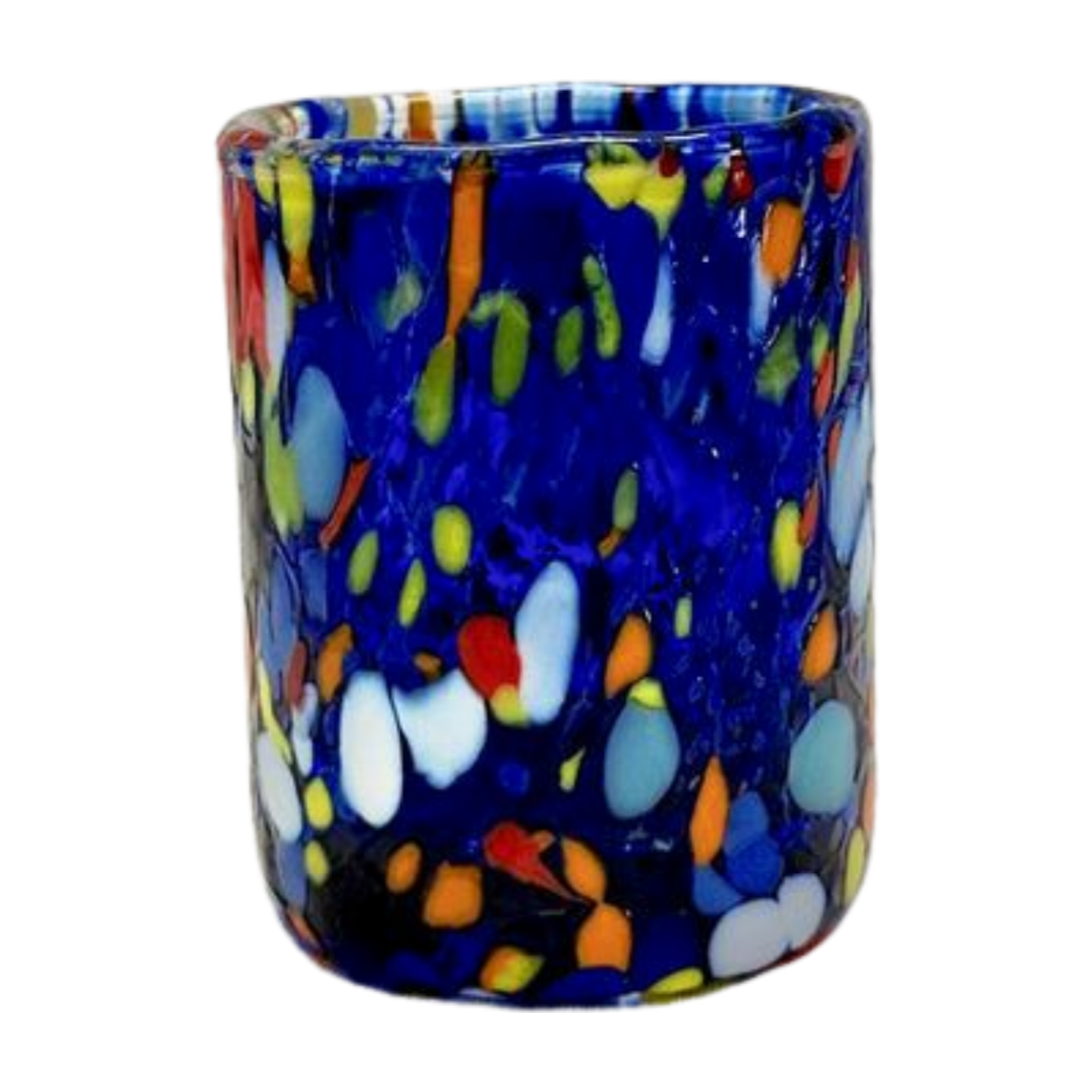 Murano glass shot glass in classic blue.