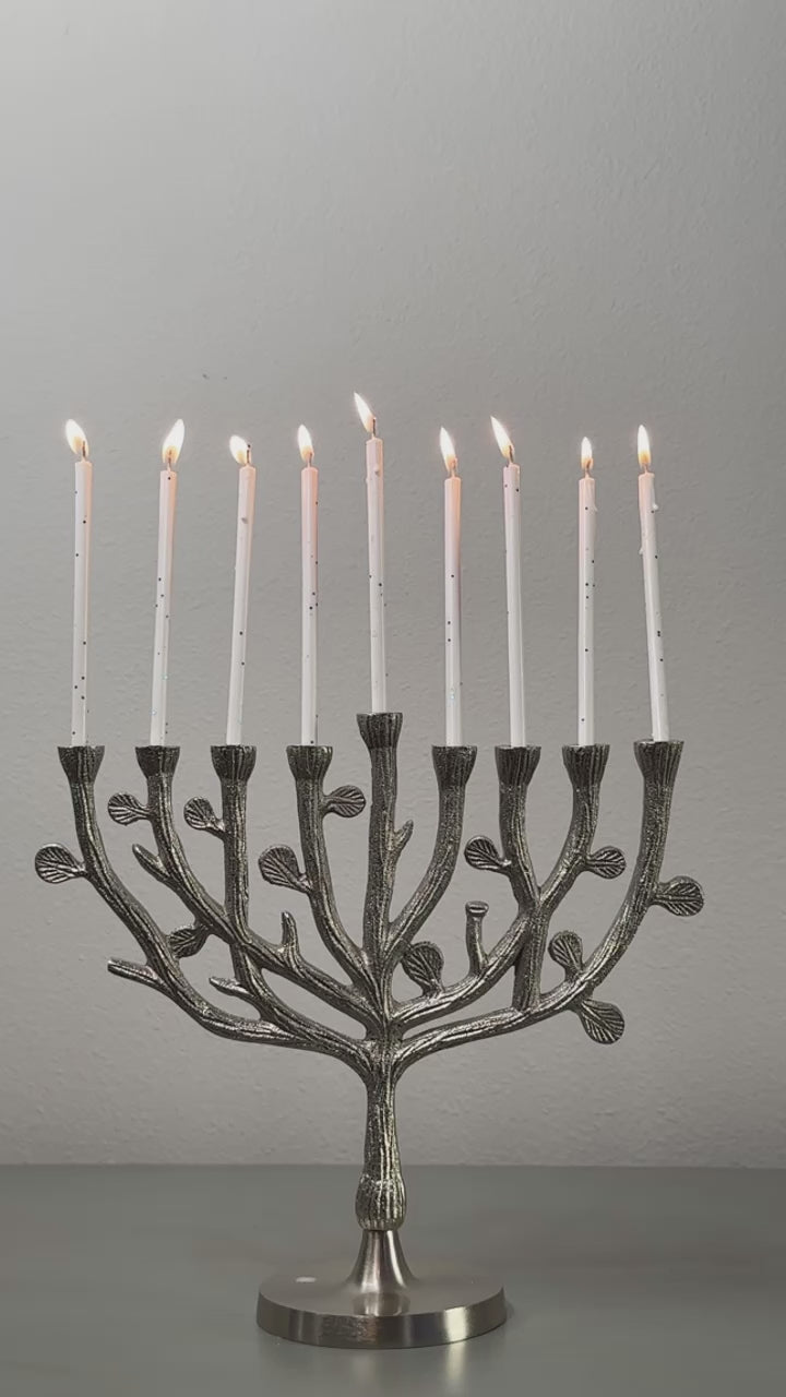 Tree of Life Menorah with Candles